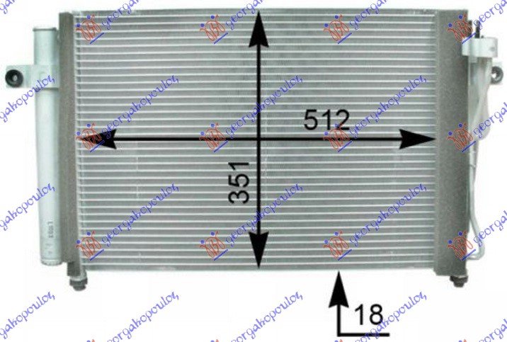 HLADNJAK KLIME 1.1-1.3i1.6i12V (50.3x35)