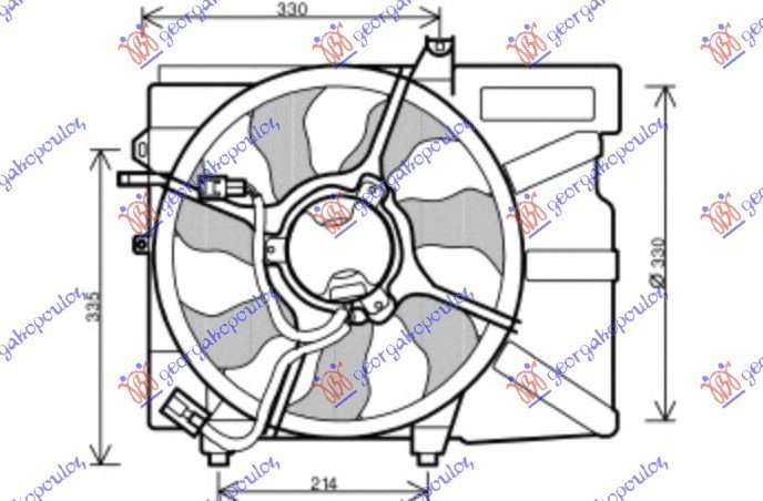 VENTILATOR 1.1-1.3-1.6 +/-A/C (23cm)