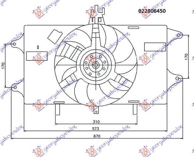 VENTILATOR KOMPLET (1.2 BENZIN) - A/C