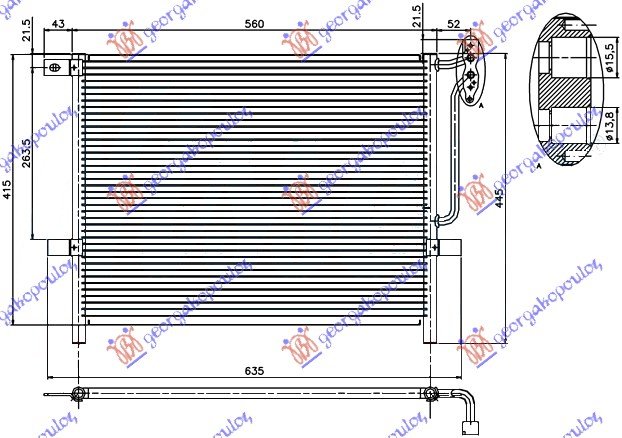 HLADNJAK KLIME 53x41.5x1.6