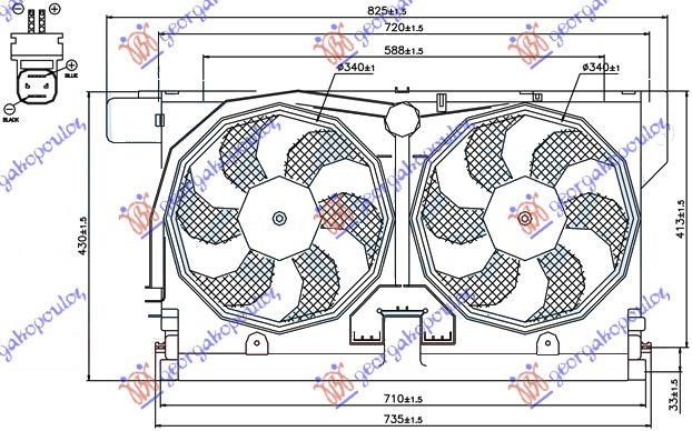 VENTILATOR KOMPLET(DUPLI)BEN-DIZ (+A/C)