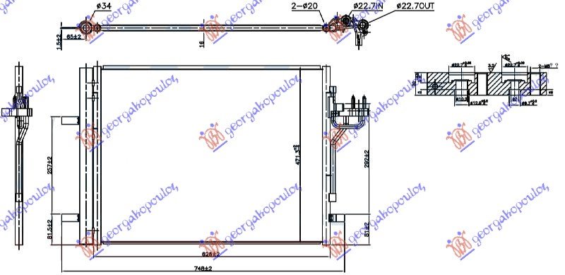 HLAD. KLIME 1.6 TDCI ECO (62.6x47.0x1.6)