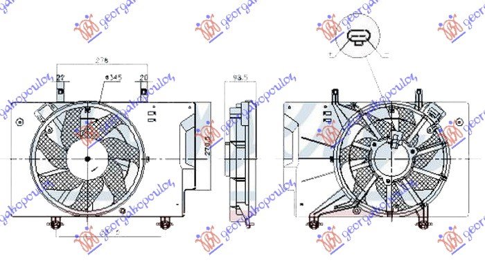 VENTILATOR 1.0 BEN +AC (345mm 2+2 PIN)